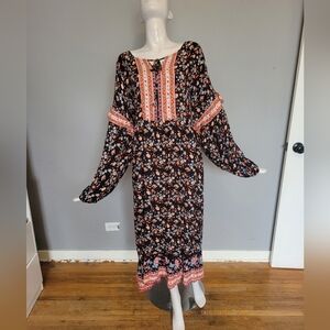 Hayden Los Angeles Floral Print Boho Maxi Dress, BNWT, Size 2X